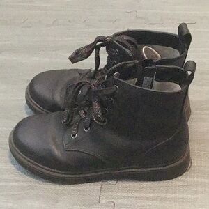 Black Lace-Up Ankle Boots